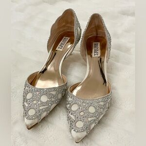 Badgley Mischka Ginny d’Orsay Pumps, size 9 | Wedding Prom Shoes | Kitten Heels